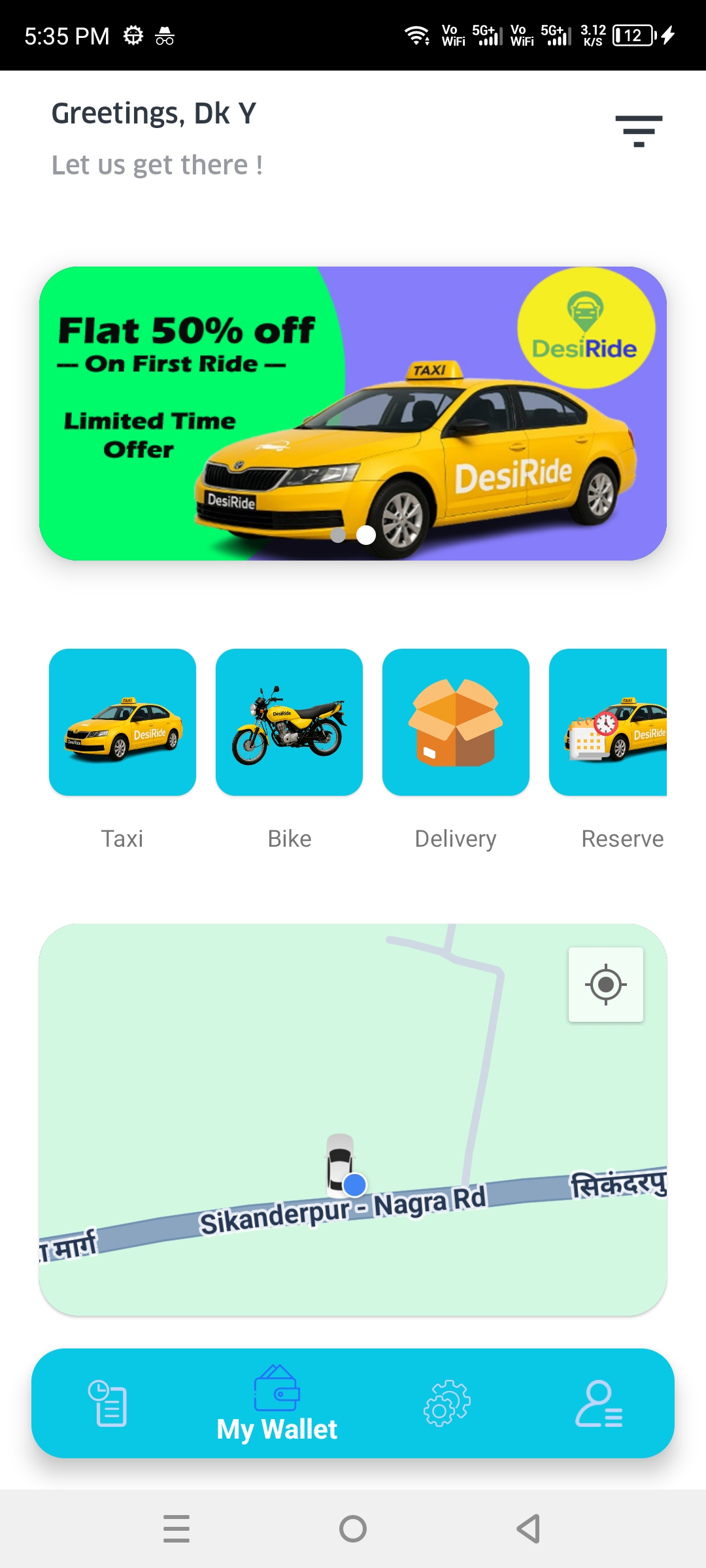 DesiRide Mobile App